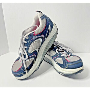 Skechers Shape Ups Shoes Gray Pink Toning Walking Sneakers Size 6